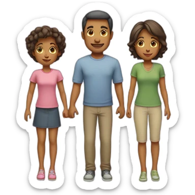 Father, mother, daughter, son sticker