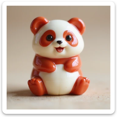 realistic candy shaped like a cute panda, photorealistic style sticker