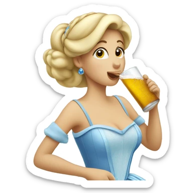 Cinderella drinking mate sticker