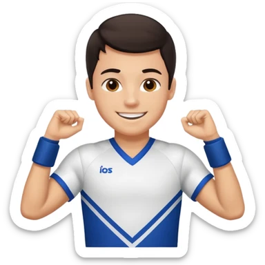 All star cheerleader White boy with dark hair iphone emoji sticker