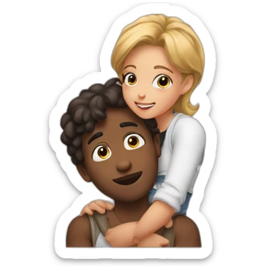 garcon fait bisous a fille sticker