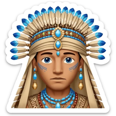 blue eyed desert tribe man sticker