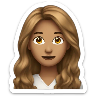 woman tan skin long hair on laptop sticker