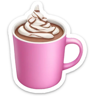 Pink cup hot chocolate  sticker