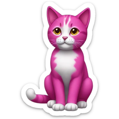 magenta cat cute sticker