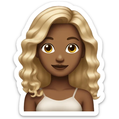 Tan skin girl with balayage brown blonde hair sticker