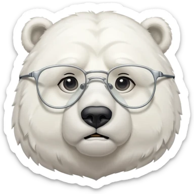 Un orso bianco e stanco con gli occhiali da vista sticker