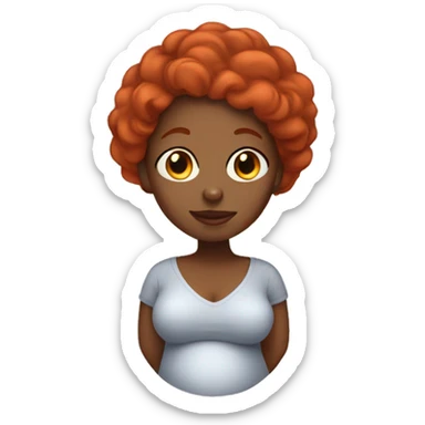 Red head pregnant black woman sticker