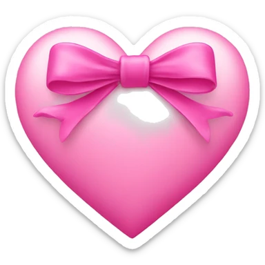 Pink heart with pink bows  sticker