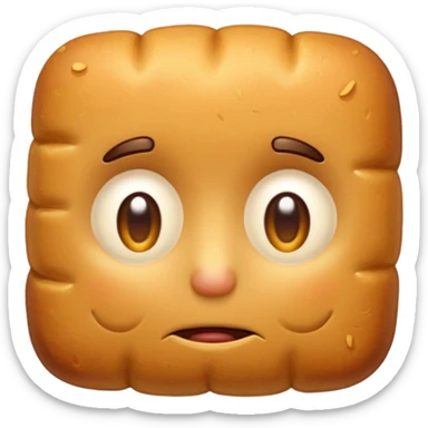 an exhausted tater tot, lying flat, droopy eyes, simple emoji style sticker