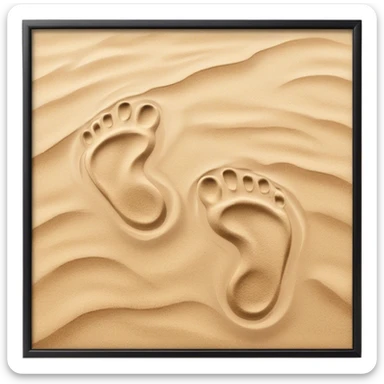 inner child footsteps on sand with other bigger footsteps beside sticker