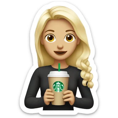Blonde girl drinking Starbucks  sticker