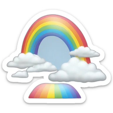 Arc en ciel avec nuage au pied sticker