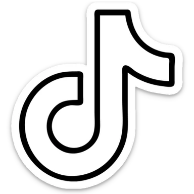 minimal white TikTok icon, suitable for dark background sticker