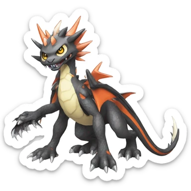  Cool Edgy Digimon-Fakemon-Dragon with edgy markings full body sticker