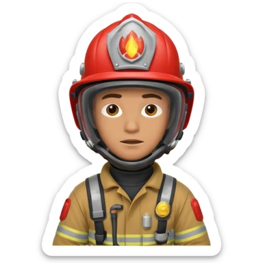 male firefighter on fire sticker