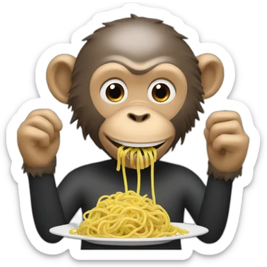make me a monkey eating spaghetti sticker