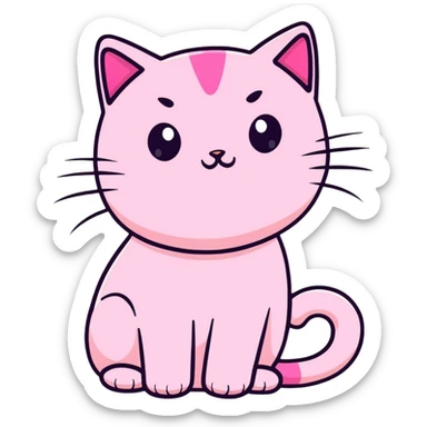pink cat sticker