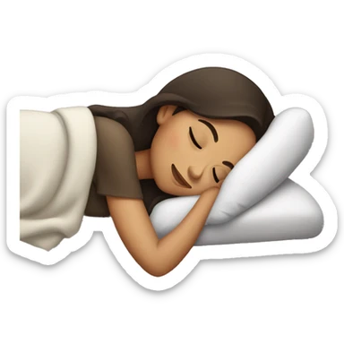 Brunette girl sleeping sticker