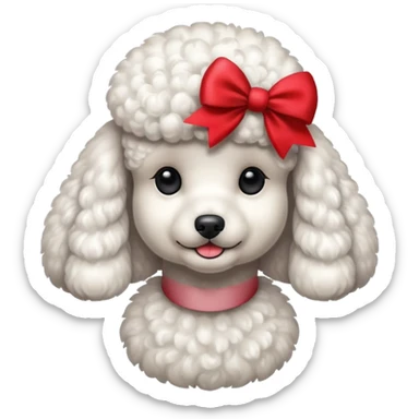Poodle de laço sticker