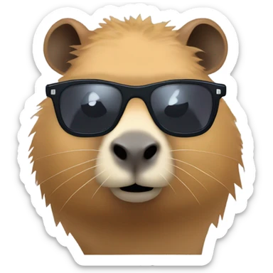 Capybara with 8-bit sunglasses sticker