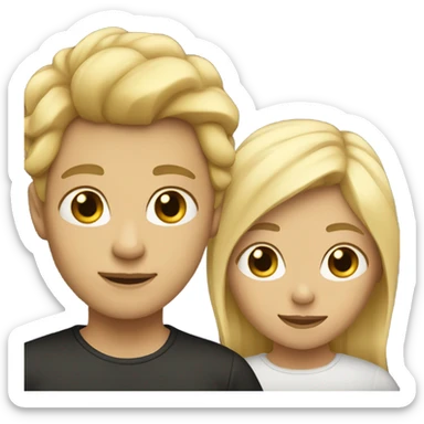 blonde and black haired duo sticker
