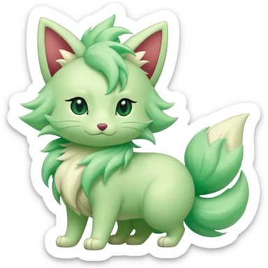 Green Translucent Elegant Skitty-Ninetales-Fakémon sticker