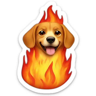 Everything is fine dog surrounded by fire sticker