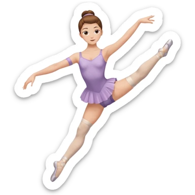 Ballet dancer in over the knee socks, leotard and brown hair sticker