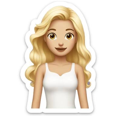 blond girl with polish on sticker