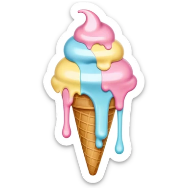 Melted pastel ice cream sticker