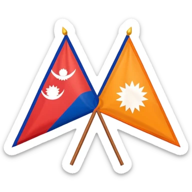 Nepal flag like orange colour flag sticker
