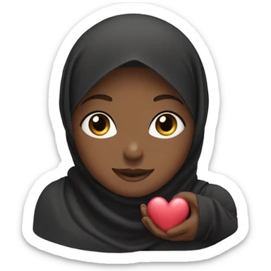 Black hijabi making heart with hands sticker