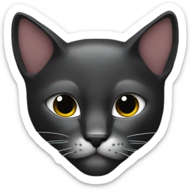 gato negro metalero sticker