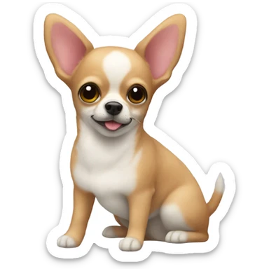 Stuffed animal half bunny and half chihuahua  sticker