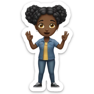 Black girl saying no sticker