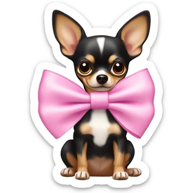 Chihuahua wearing a pink bow sticker