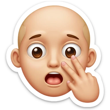 Drooling face with two fingers pulling up sticker