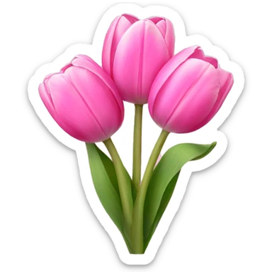 Pink tulips with a bow sticker
