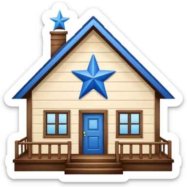 house with blue star sticker