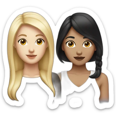 Two black hair white skin women and one blonde woman sticker