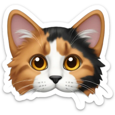 Calico cat with orange black and white fur sticker
