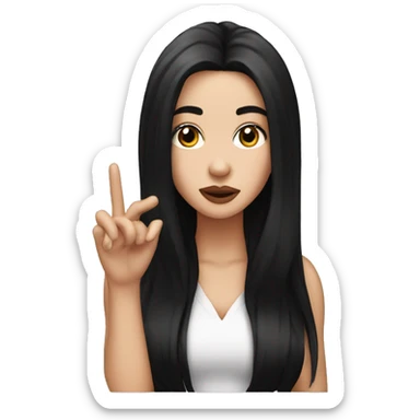 White girl with Black hair blowing a kiss   sticker