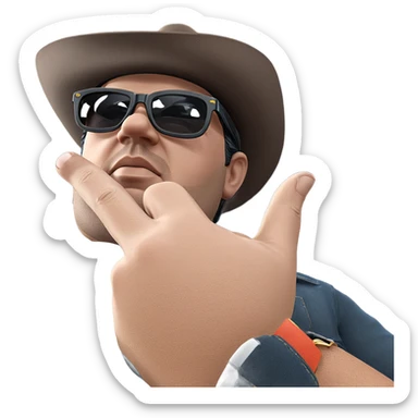 cool cowboy vibes in shades sticker