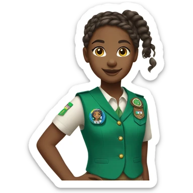 Little girl scout black  sticker