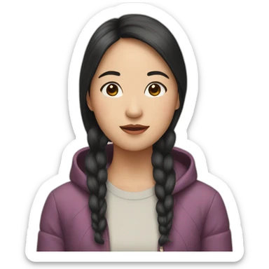 Asian Girl obsessed with christmas sticker