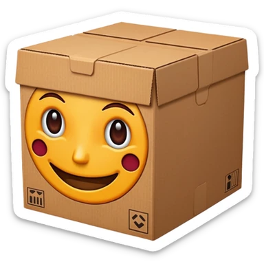 aesthetic emoji of an Amazon prime box. The box is wine color sticker
