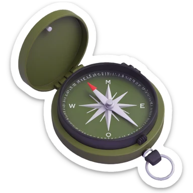 NATO military compass in olive green color sticker