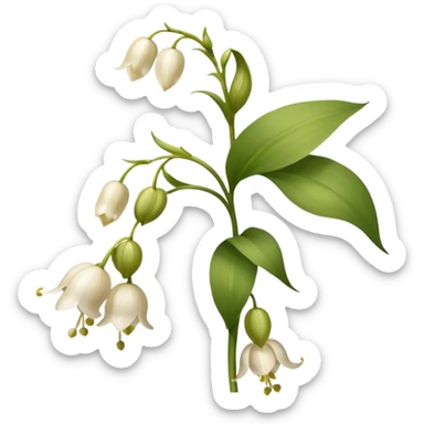 Beige Lily of the valley flower sticker