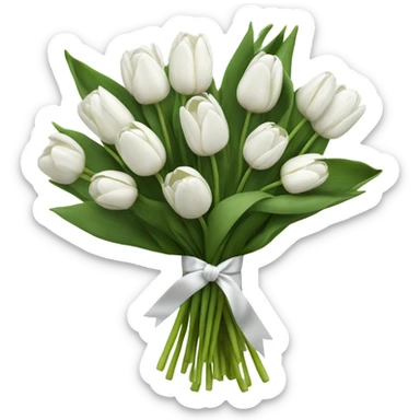 white tulip bouquet  sticker